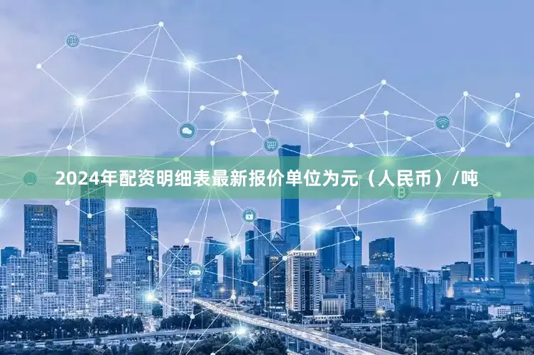 2024年配资明细表最新报价单位为元（人民币）/吨